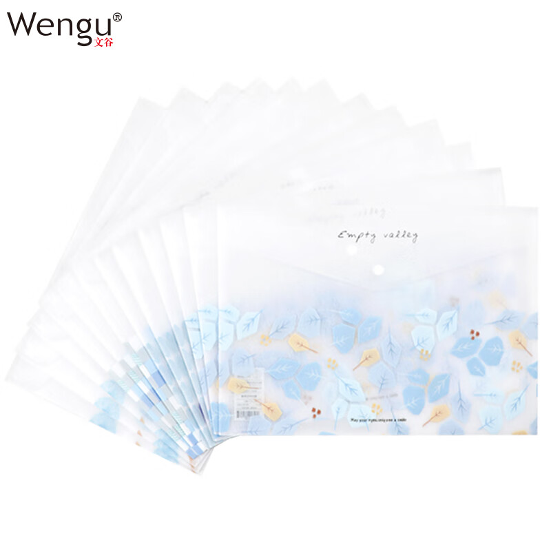 Wengu 12 A4 transparent snap file bags, document bags, file bags, test paper storage bags, data bags, Youlan d327