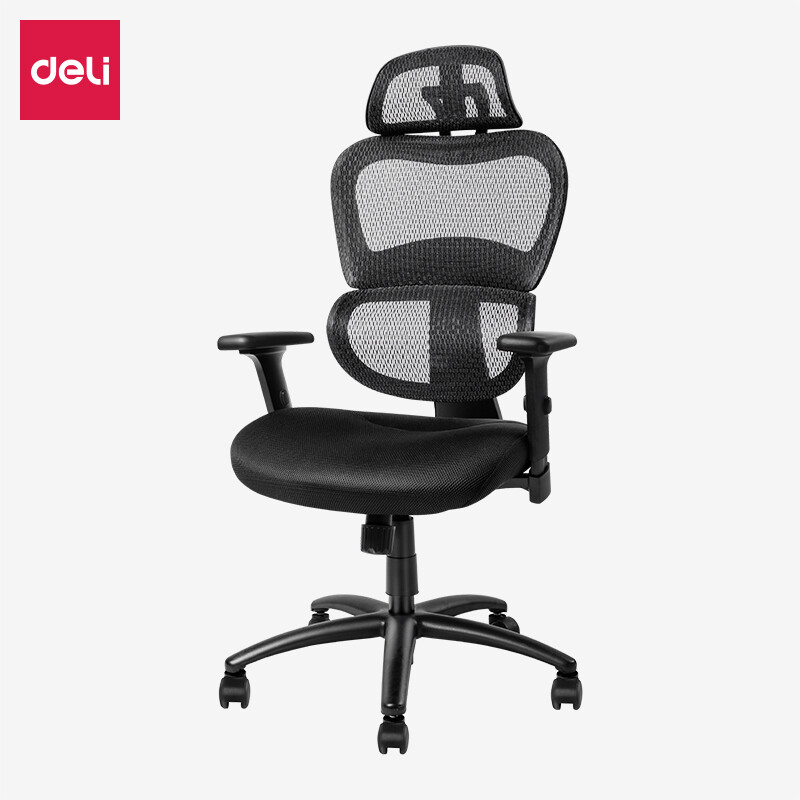 Deli ergonomic chair computer chair reclining office chair sectional back breathable boss chair staff chair household swivel chair 87049