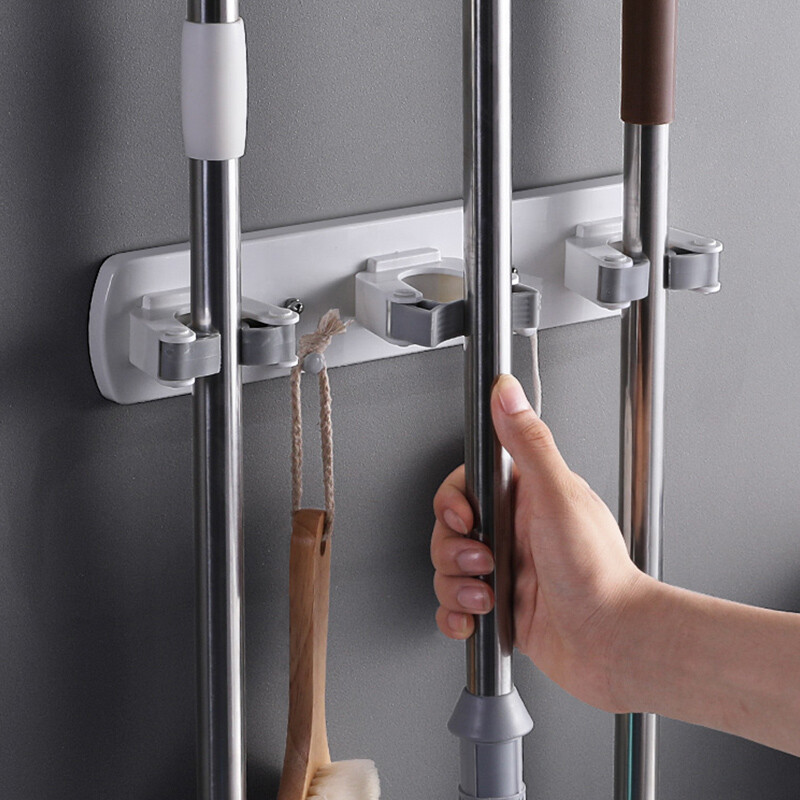 Shuangqing mop rack wall hanging mop hook mop rack toilet storage rack broom broom hanger
