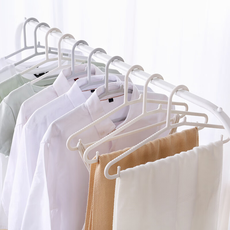 Houya haoya clothes hanger clothes hanger plastic traceless clothes hanger dry and wet dual-purpose clothes support Japanese simple clothes rack adult children clothes hanger 20 pieces random color