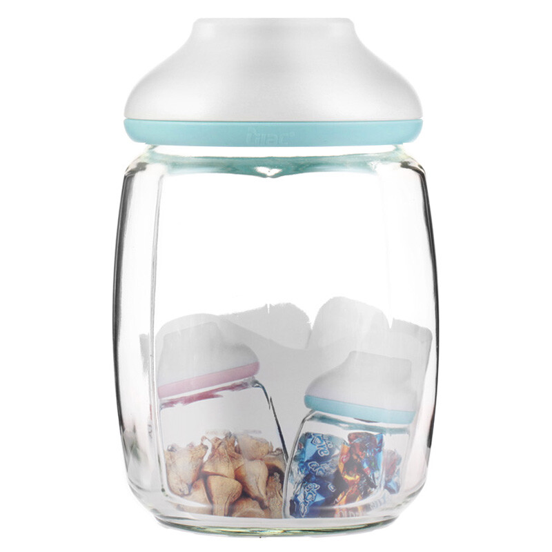 Lilac 1.5L food grade lead-free thickened glass sealed tank octagonal storage bottle storage tank