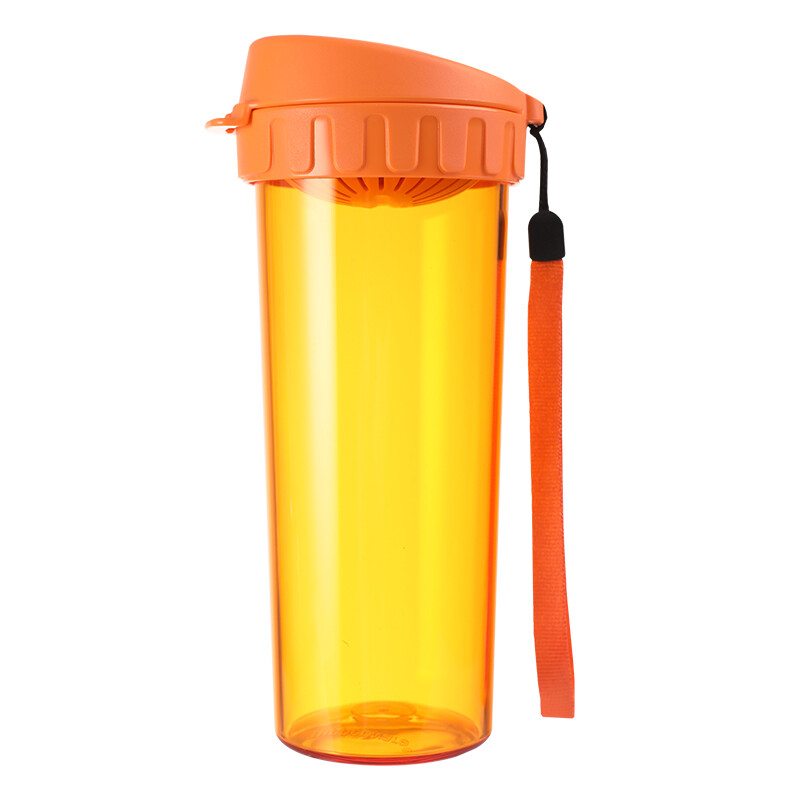 Tupperware tea rhyme plastic cup heart movement sealed water leakage proof cup with rope tea partition amber orange 500ml