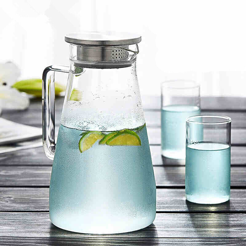 Magic heat-resistant explosion-proof glass cold kettle duck beak type large capacity filtration thickened flower tea coffee hot drink cold white boiled kettle stainless steel tea cold kettle 1500ml md-bl1500