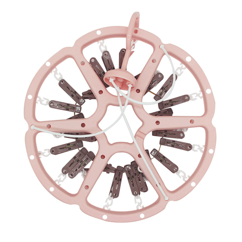 Camellia clothes rack with clothes drying clip clothes drying rack socks drying rack inner clothes rack (24 clips) pink 0793*