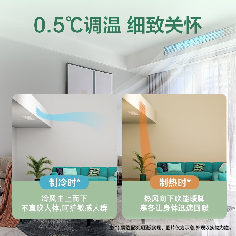 美的(Midea)【嵌入式空调套装】 一级能效3匹乐享风管机+1匹风酷挂机*4 适用于四室一厅