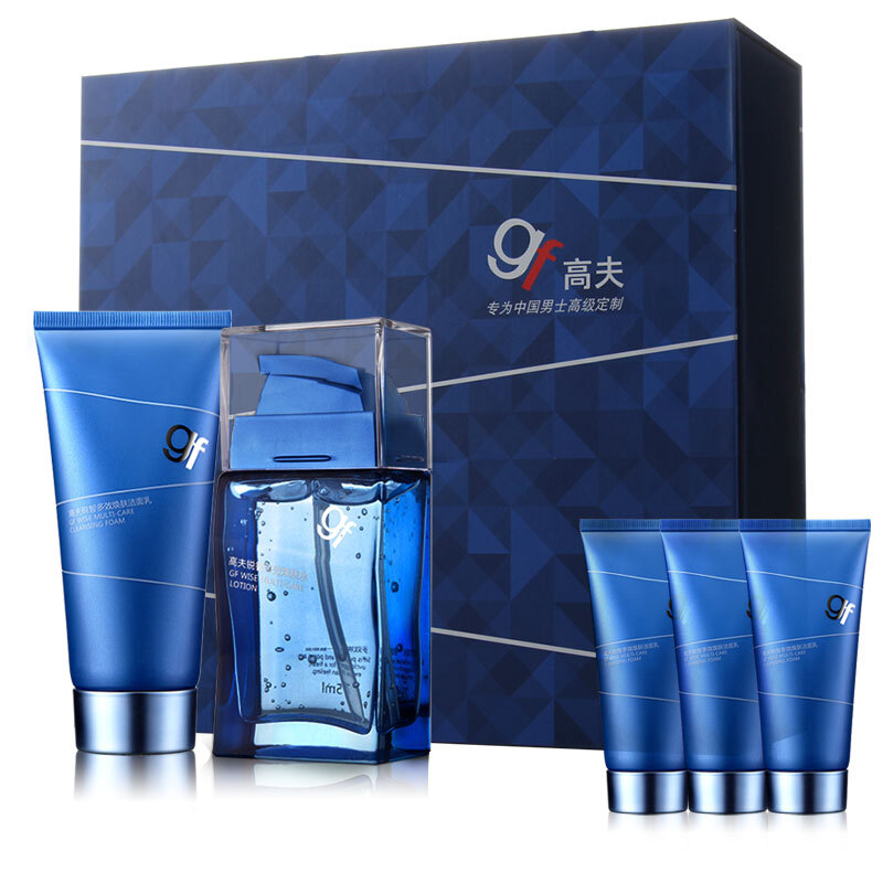 Goff Ruizhi multi effect moisturizing two-piece set (facial cleanser 120g + revitalizing water 75ml, facial cleanser 25g * 3) (men's set)