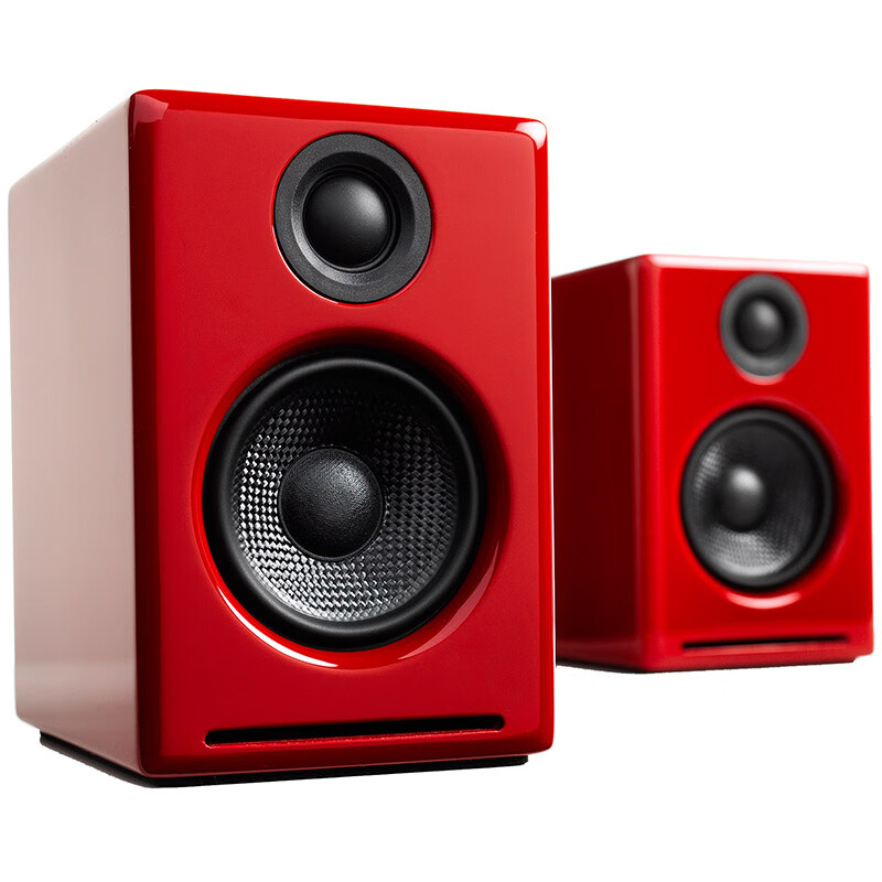 Audioengine A2 + wireless advanced desktop Bluetooth speaker racing red