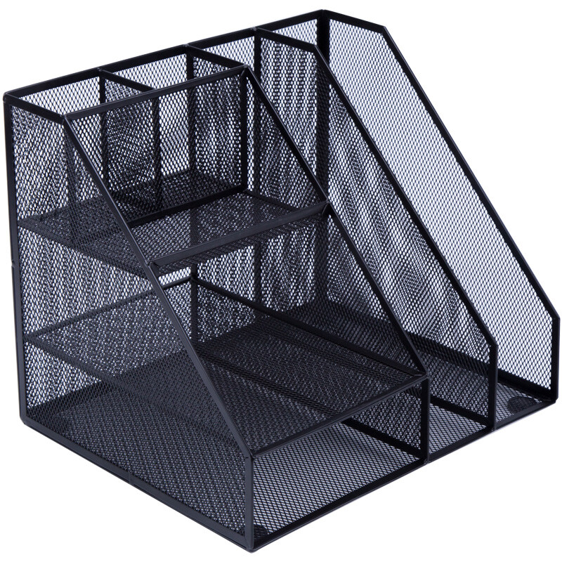 Guangbo metal mesh multifunctional file frame / file basket / office supplies black wz9316 with pen holder storage rack
