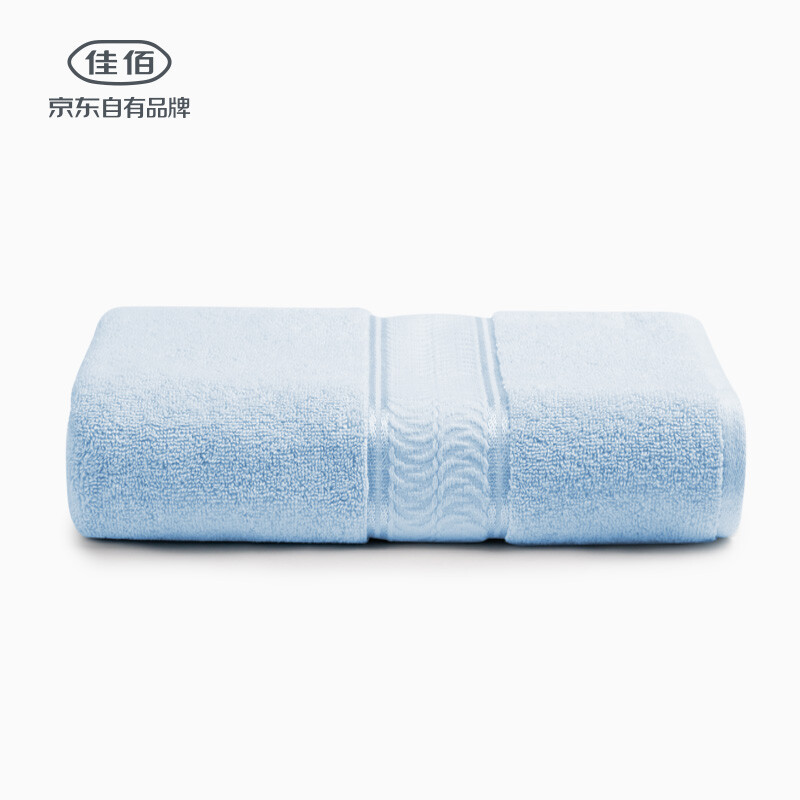 Jiabai pure cotton towel plain color mother yarn all cotton thickened soft absorbent bath towel blue 70cm * 140cm / 450g / strip