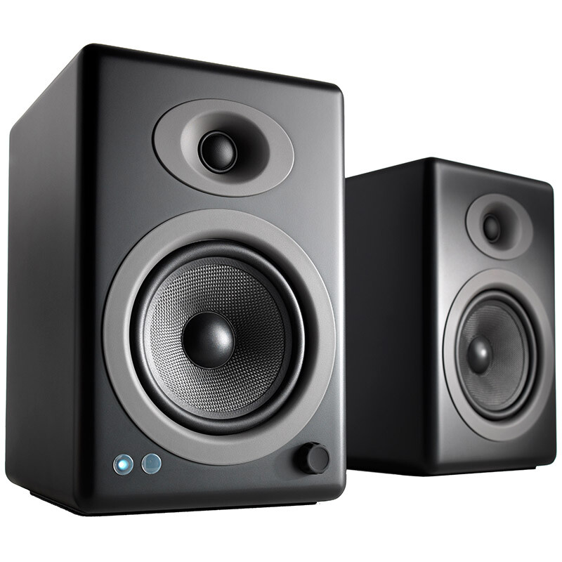 Audioengine A5 + wireless advanced bookshelf Bluetooth speaker satin black