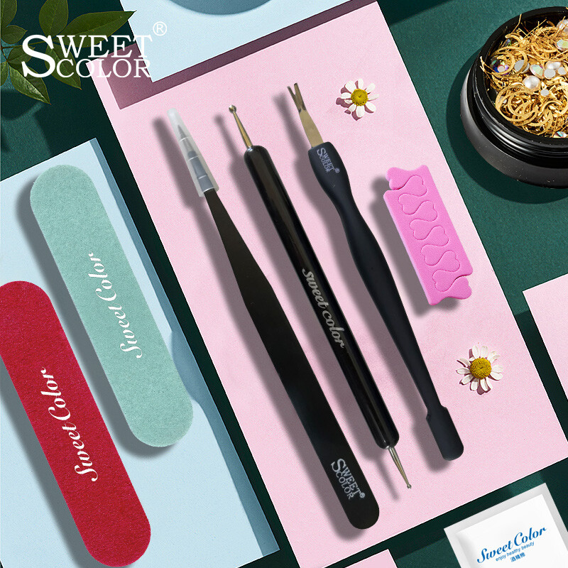 Sweet color nail enhancement tool set Nail Drill dead skin push point flower pen nail repair tool nail polish strip