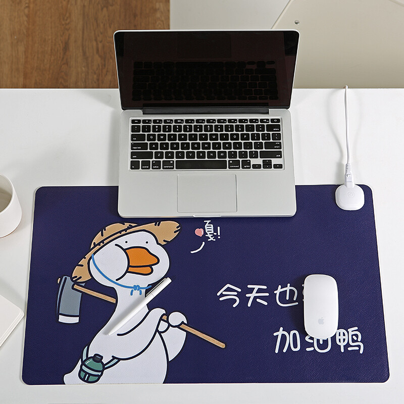 Lingmei heating heating mouse pad warm hand office desktop student desk electric heating warm table pad children's learning table pad / warm hand treasure 70 * 36cm 220V [refueling duck]