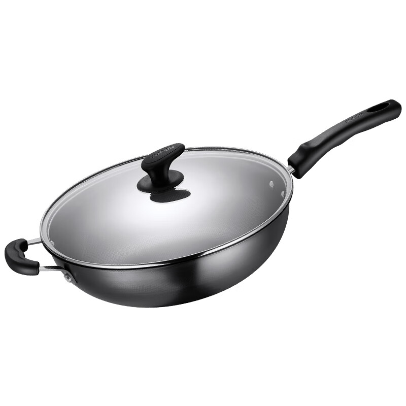 SUPOR stainless uncoated fine iron pot 32cm open fire special frying pan ec32tf01