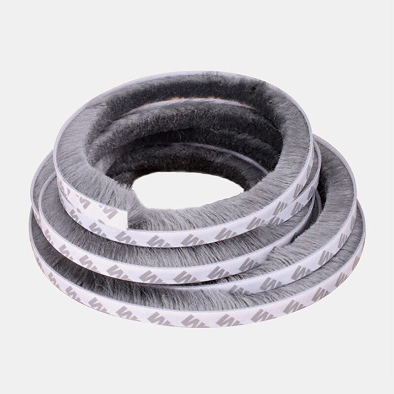 Foojo door and window sealing strip door and window seam self-adhesive wool sound insulation strip anti-theft door window dust, wind and water proof sealing strip self-adhesive D-type sealing strip 9 * 9 gray 10m
