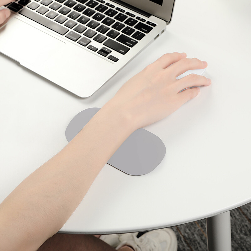 Bubm memory cotton mouse pad wrist guard keyboard support game pad wrist support hand support comfortable leather silicone non slip texture ergonomic wrist pad push-a gray