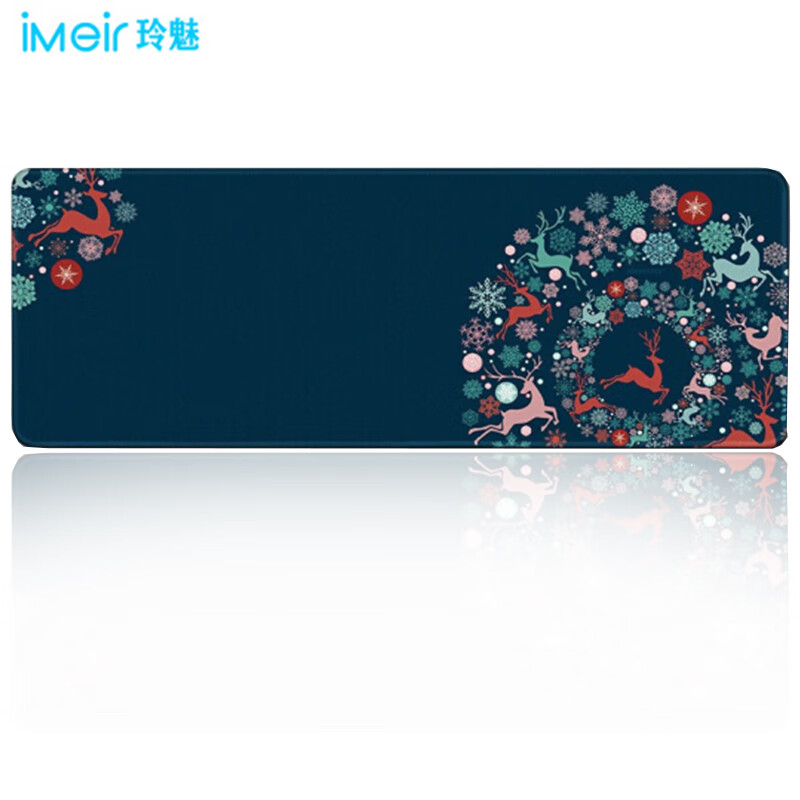 Lingmei mouse pad small cute cartoon creative office mouse pad lock edge anti-skid washable square personality game mouse pad 800 * 300mm safe snow deer