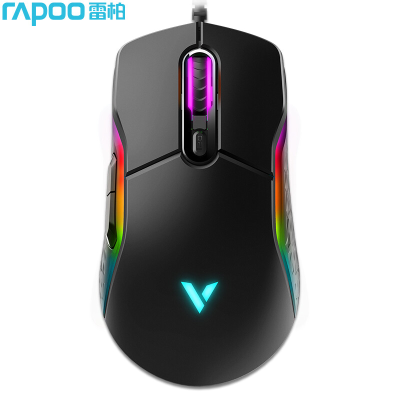 Rapoo vt200 wired mouse game mouse ergonomics E-sports mouse eating chicken mouse black 6200dpi