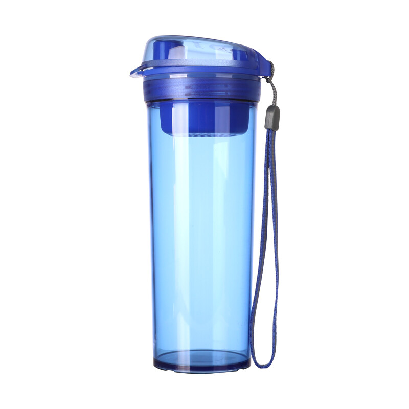 Tupperware crystal color tea rhyme 400ml plastic cup heart movement water leakage proof cup with rope filter lattice bright blue