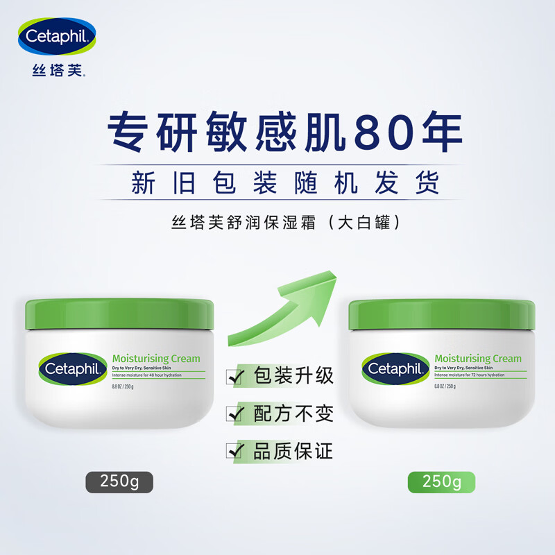 丝塔芙大白罐保湿霜250g不含烟酰胺 “宝宝树”推荐润肤身体乳敏肌适用【大白罐便携装】保湿霜250g