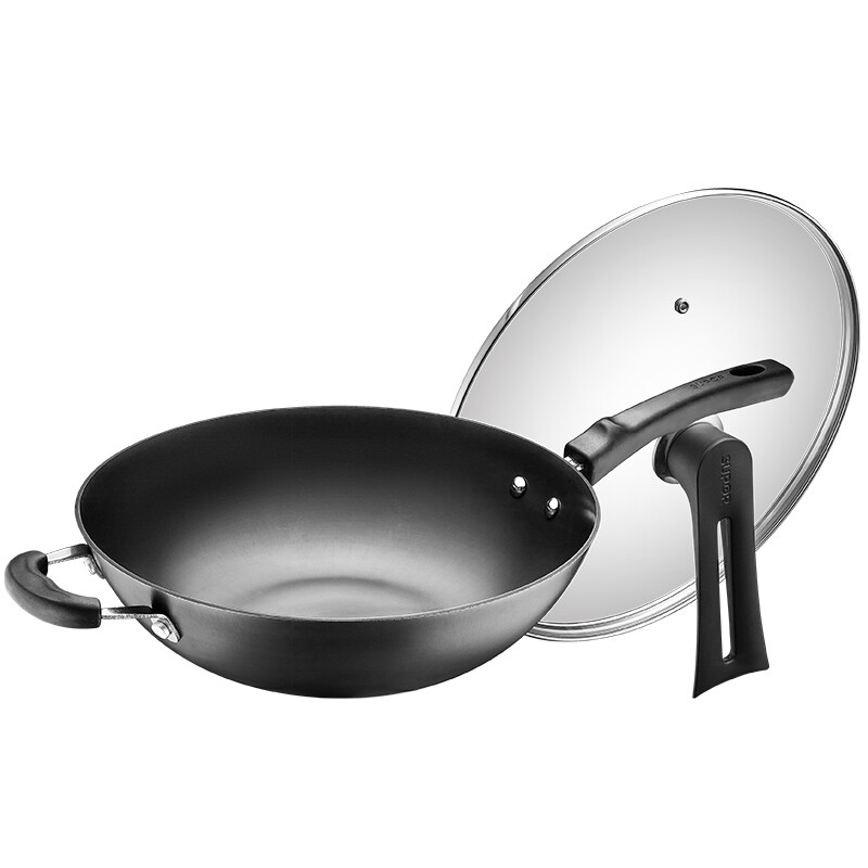 SUPOR cast iron true stainless health iron pot with vertical cover 32cm induction cooker general frying pan frying pan ec32lf01
