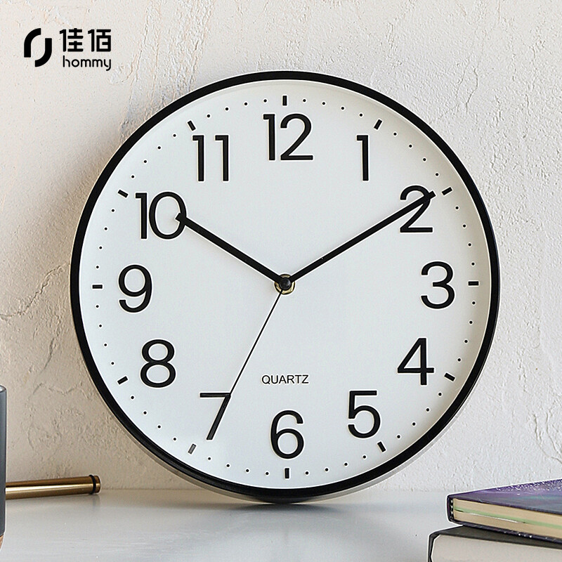 Jiabai European fashion 3D three-dimensional digital mute creative personality living room study bedroom household clock wall clock 11 inch wall clock quartz clock fx-5821hk