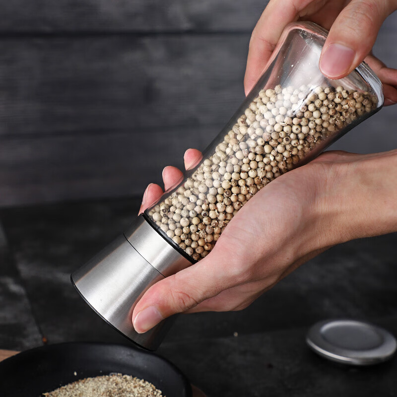 Baige stainless steel pepper grinder seasoning tank manual black pepper pepper powder grinding seasoning bottle bx4041