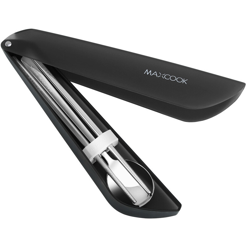 Maxcook 304 stainless steel chopsticks spoon tableware set creative portable chopsticks spoon three piece set black mcgc112