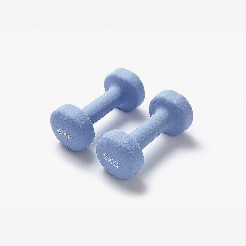 Keep color impregnated dumbbell men's and women's home fitness muscle shaping thin arm light weight purple gray 3kg * 2