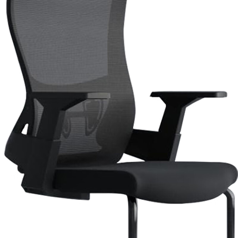 臻远ZY-6616办公椅弓形椅电脑椅职员椅会议椅子家用网面椅靠背椅 黑胶