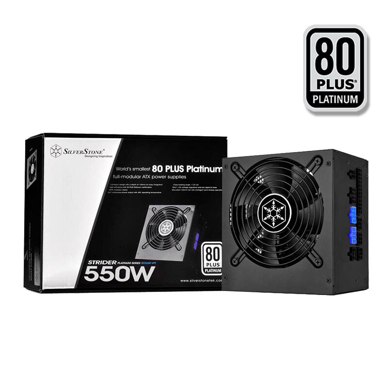 Silverstone rated 550W st55f-pt ATX power supply (80plus white gold / intelligent stop / 14cm short version)