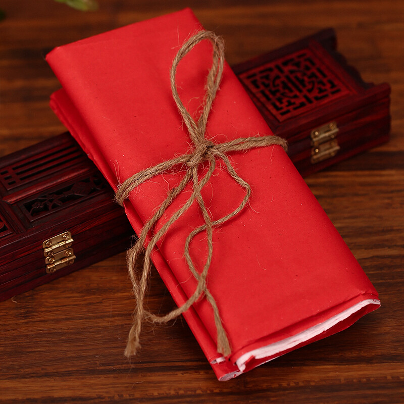 Jiamo vermilion paper 78 * 108CM manhole cover red paper wedding supplies sticker wedding festival couplet couplet paper-cut 6 pieces of red paper