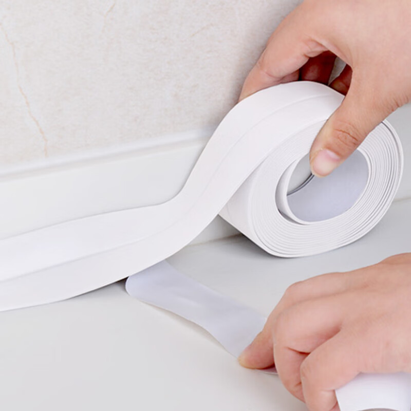 Foojo beautiful seam sticker kitchen oil proof and self-adhesive wall sticker stove sink sticker skirting line sticker bathroom toilet sticker seam sealing strip width 3.8cm length 3.2m white