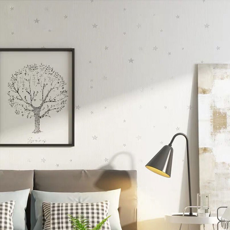 Sunny painting Star Language white wallpaper self-adhesive waterproof wallpaper bedroom living room ceiling decoration wall sticker furniture TV background wall renovation film male and girl room sticker moisture-proof 61cm * 3M