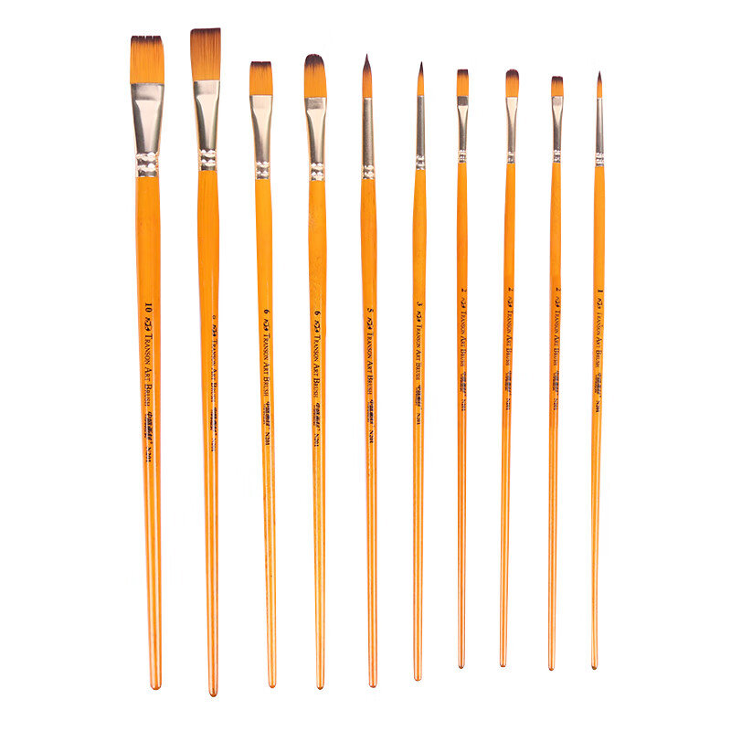 Transon 10 N201 yellow rod gold nylon brushes