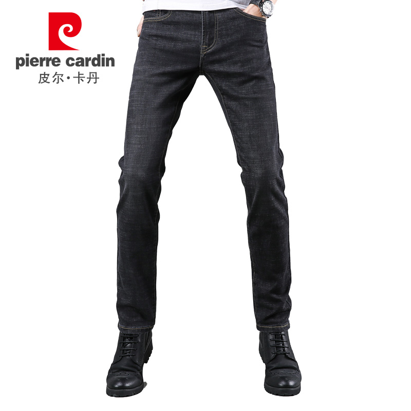 Pierre Cardin 203911-0800 jeans men's new business casual versatile wash pants straight tube small foot men's grey black 36