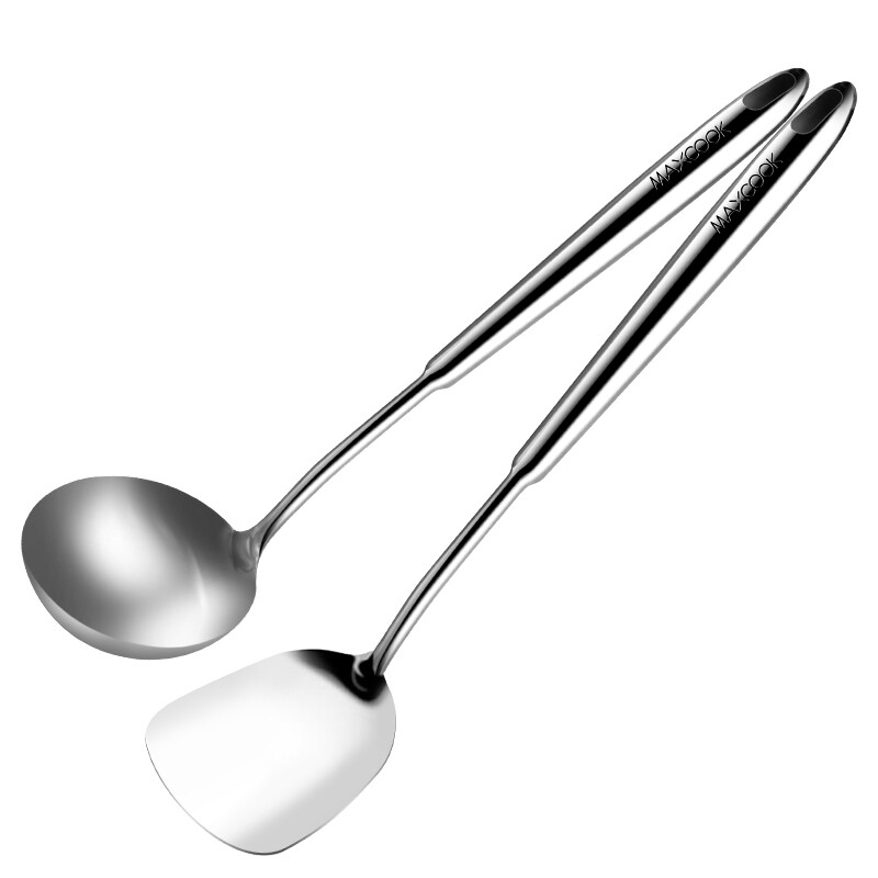 Maxcook pot shovel Soup Spoon Set 304 stainless steel one-piece thickened fried shovel soup spoon two-piece set mccu746