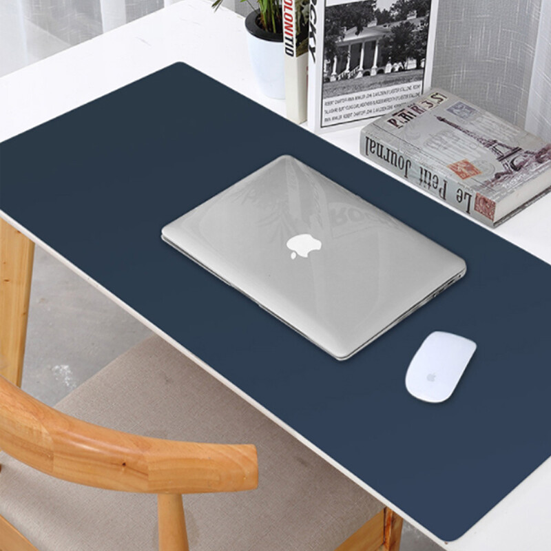 Lingmei double-sided two-color mouse pad large desk pad writing desk pad desktop waterproof mouse pad treasure blue + yellow