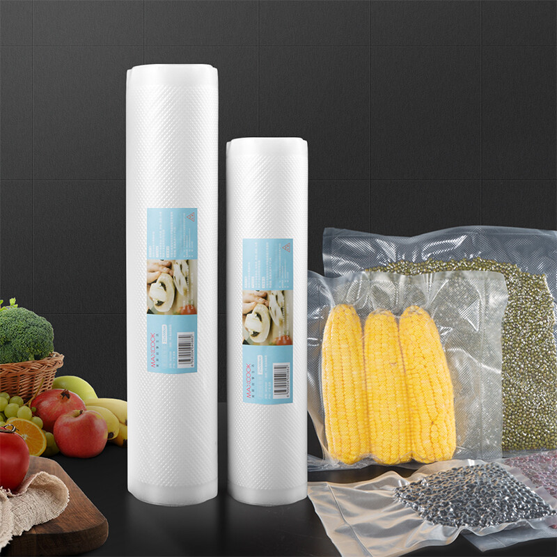 Maxcook vacuum food roll bag sealing bag fresh-keeping bag sealing machine packaging bag air extraction vacuum compression bag household roll 25cm * 5m mcpj088