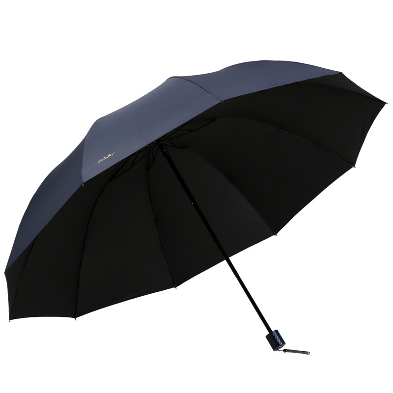 Paradise umbrella large 76cm10 bone reinforced impact black rubber three fold sunny umbrella 33212e Navy