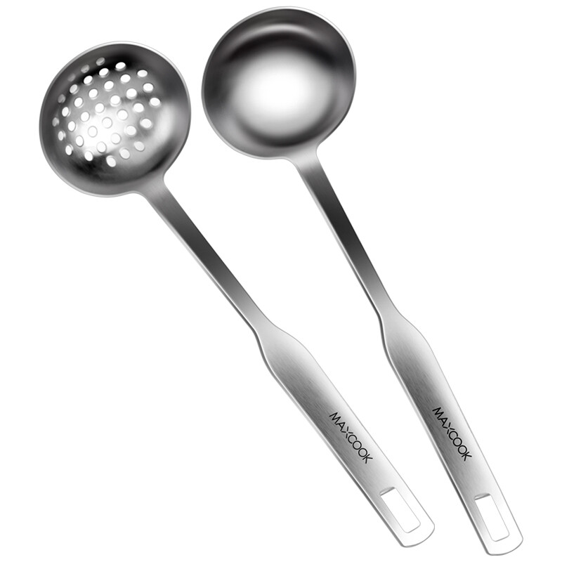 Maxcook 304 stainless steel hot pot spoon, soup spoon, leaky spoon thickened into one, two sets of mccu752