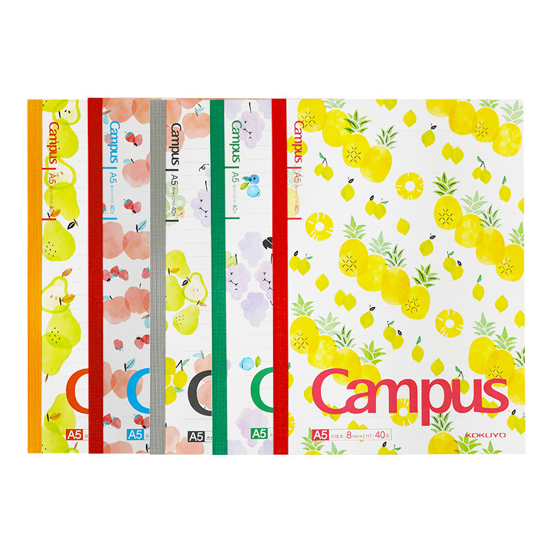 Guoyu kokuyo campus wireless binding notebook Notepad classic dotted line series ・ cool fruit A5 / 40 page cover random five pack wcn-cnb3444