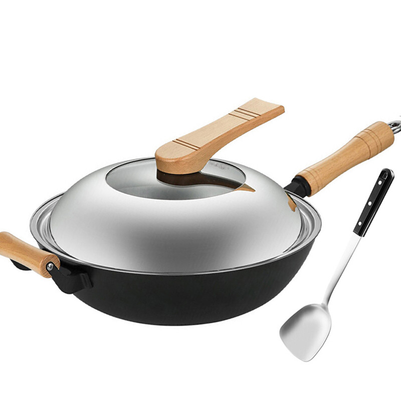 Cooking Dahuang frying pan cast iron pan household frying pan can stand with no coating 32cm cg32gs shovel
