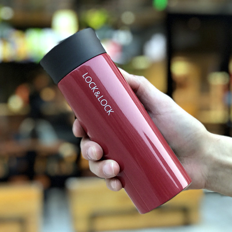 Lock & Lock Qili heat preservation cup stainless steel vacuum portable mug with tea waterproof cup lhc4018r pearl red 340ml