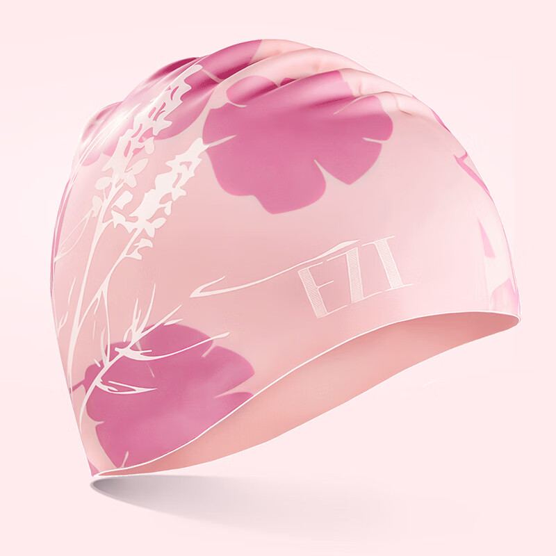 Yizi swimming cap waterproof ear protection silicone swimming cap female long hair comfortable bule head adult professional swimming cap ezi19wg02005 pink printing