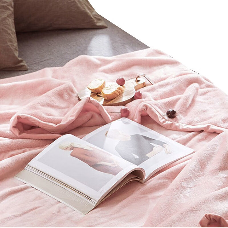 Tri-polar法兰绒毛毯加厚绒毯盖毯 TP3012 韩国粉 200*230cm