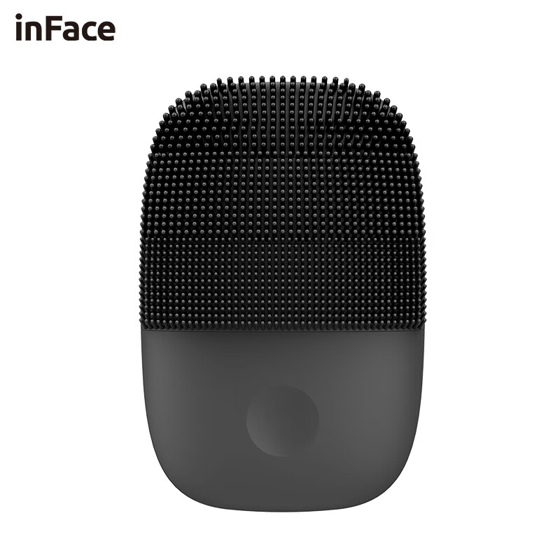 Inface upgraded sonic cleanser version 2.0 silicone electric face washing instrument for men and women waterproof blackhead removal intelligent timing pore cleaning millet cleanser black