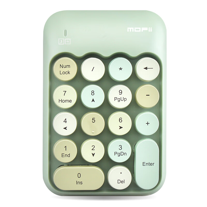 Mofii x910 wireless notebook digital keypad USB wireless keyboard Mini financial accounting keyboard bank keyboard green mixed color keyboard
