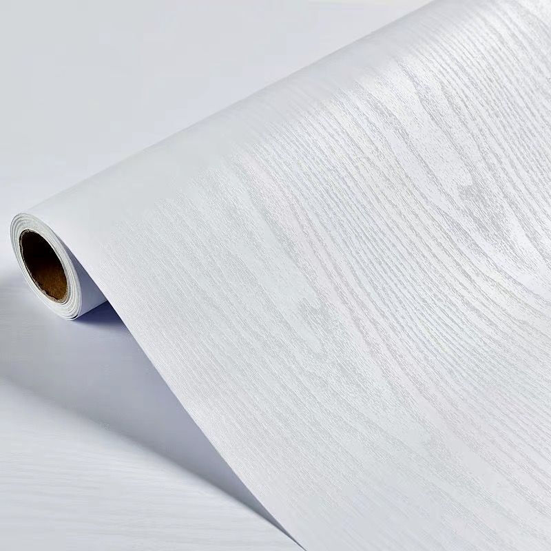Sunny painting thickened wood grain sticker desktop furniture renovation sticker wallpaper wall sticker clothing cabinet cabinet door waterproof and moisture-proof wallpaper self-adhesive white wood grain 61cm * 3M
