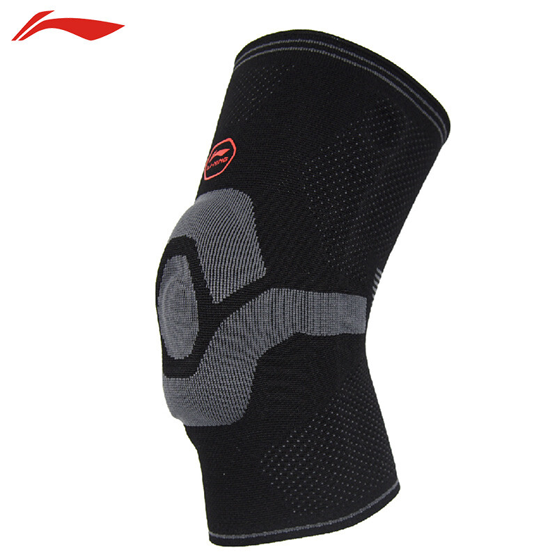 Li Ning Li-Ning single pack basketball badminton running fitness pressure breathable patella sports knee protector lqam581-1 Black XL