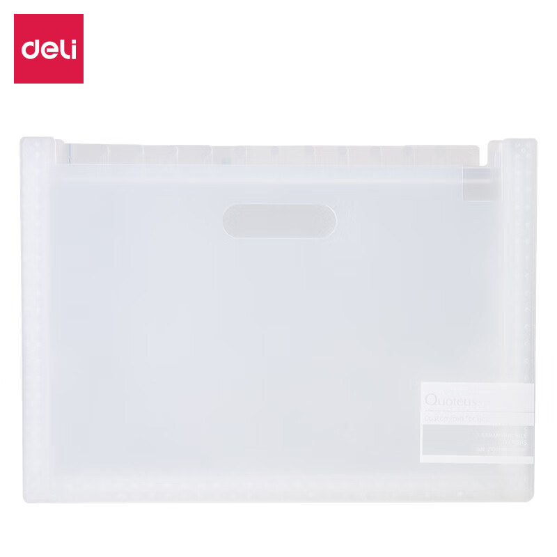 Deli retractable organ bag large capacity desktop file compartment transparent